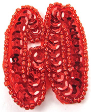 Load image into Gallery viewer, &quot;GO&quot; Word Spelled Out with Red Sequins and Beads 2&quot; x 1.5&quot;