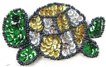 Load image into Gallery viewer, Turtle Green/Gold/Silver Sequins 2&quot; x 3.25
