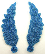 Leaf Pair Turquoise Beads 7" x 3"