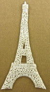 Eiffel Tower with White Beads 6.25" x 3"