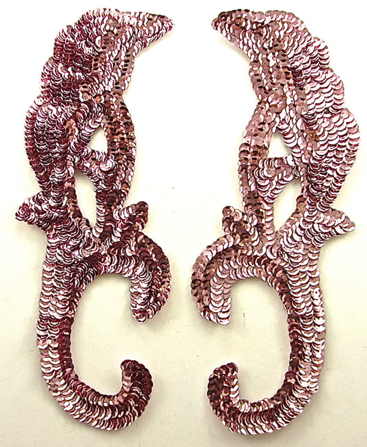 Designer Motif Pair with Pink Sequins 8.4" x 2.5