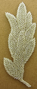 Leaf with Silver Beads 5.5" x 2"