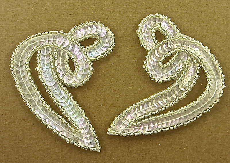 Designer Motif Twist Pair with Iridescent Sequins Silver Beads 3