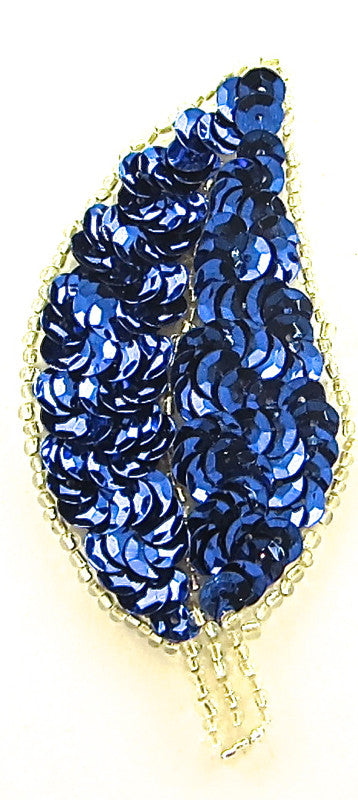Leaf Blue Sequins Silver Beads 3