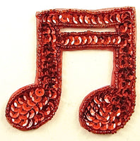 Double Note with Red Sequins and Beads 3