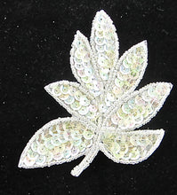 Load image into Gallery viewer, Leaf with Iridescent Sequins and Beads 4&quot; x 3.5&quot;