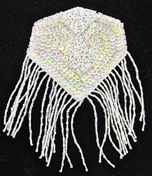 Epaulet with Iridescent Sequins and Beads 6" x 4"