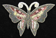 Load image into Gallery viewer, Butterfly with Multi-Colored Sequins and Moonlight Beads 3.5&quot; x 5.5&quot;