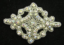 Load image into Gallery viewer, Designer Motif with High Quality AB Rhinestones and Beads 4&quot; x 3&quot;