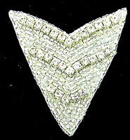 Designer Motif Triangle with Rhinestones and Silver Beads 3