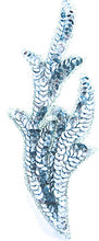 Load image into Gallery viewer, Leaf PAIR with Ice Blue sequins and Silver Beads 7&quot; x 2.5&quot;