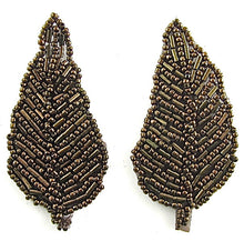 Load image into Gallery viewer, Leaf Pair with Bronze Beads 3&quot; x 1.5&quot;