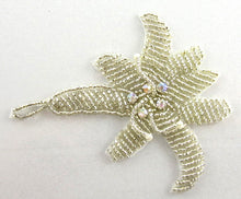 Load image into Gallery viewer, Flower with Silver Beads 5 AB Rhinestones 3.5&quot; x 3&quot;
