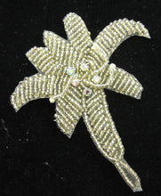 Load image into Gallery viewer, Flower with Silver Beads 5 AB Rhinestones 3.5&quot; x 3&quot;