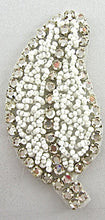 Load image into Gallery viewer, Leaf with High Quality Rhinestones and White Beads 4&quot; x 1.25&quot;