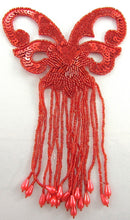 Load image into Gallery viewer, Epaulet with Red Sequins and Beads 8&quot; x 5&quot;