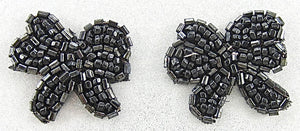 Bow Pair Gun Metal Beads 1" x 1.25"