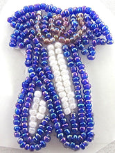 Load image into Gallery viewer, Ballet Slippers with Purple and White Beads Tiny 2&quot; x 1.25&quot; Glue on Back - Sequinappliques.com