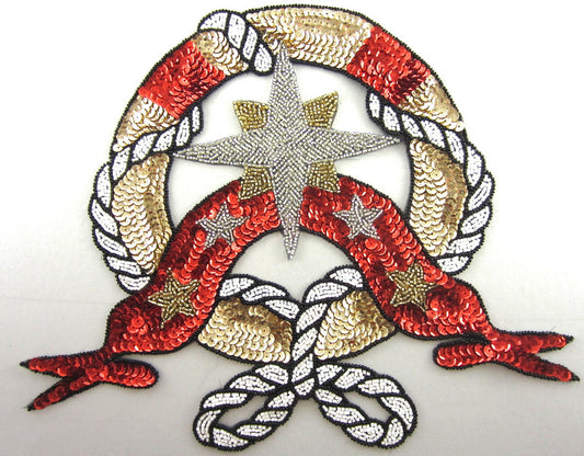 Nautical Life Preserver Rope and Stars 9.5" x 11"