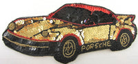 Porsche with Gold and Red Sequins and Gold Headlights 10