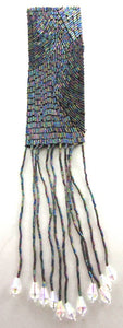 Epaulet with Moonlite Beads with Fringe and Clear Beads 11" x 2"