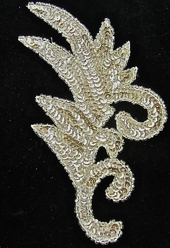 Leaf with Shiny Gold Silver Sequins and Beads 8