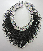 Load image into Gallery viewer, Designer Motif Neckline Hundred Black and Iridescent Beads 10&quot;x12&quot;