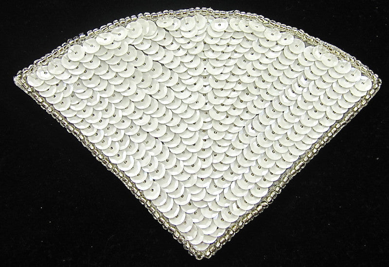Designer Motif with White Sequins Silver Beads 3.5