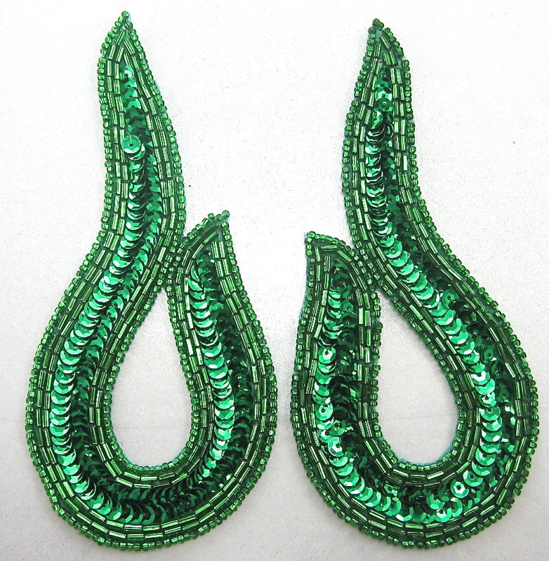 Designer Motif with Green Beads and Sequins 5