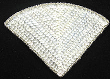 Load image into Gallery viewer, Designer Motif with Iridescent Sequins Silver Beads 3.5&quot; x 5&quot;