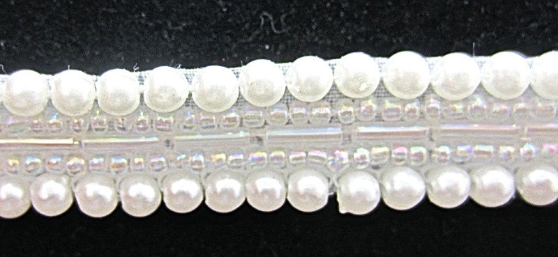 Trim with Five Row Beads and Pearls .5"