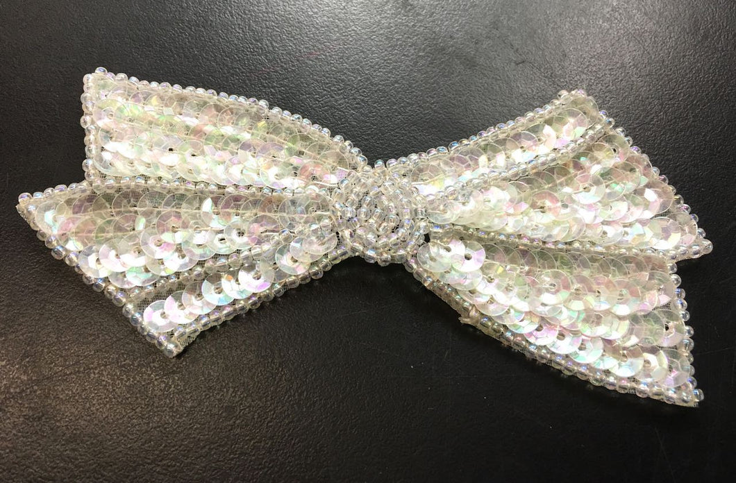 12 PACK Bow with Chrystal Iridescent Sequins and Beads  2