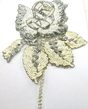 Load image into Gallery viewer, Flower with Silver and White Sequins and Beads 10.5&quot; x 8&quot;