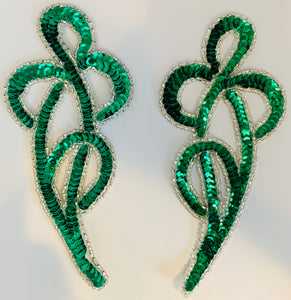 Design Motif Swirl Pair Green 4" x 8"