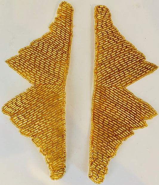 Designer Motif Pair with Gold Beads 2.5" x7"