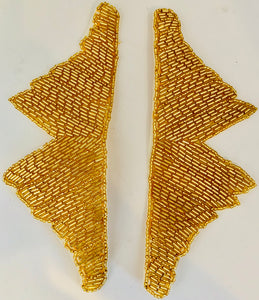 Designer Motif Pair with Gold Beads 2.5" x7"