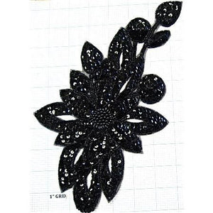 Flower with Iridescent Sequins and Beads 11.5" x 6.5"