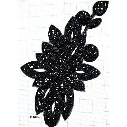 Flower with Iridescent Sequins and Beads 11.5