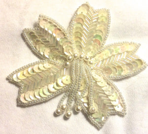 Epaulet with Iridescent sequins and Beads 3/5" x 3"
