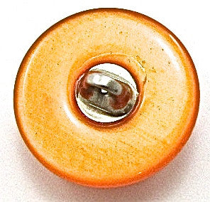 Button Orange with Rhinestones 1"
