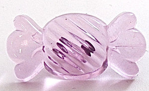 Button Glass with Purple Tint Shaped Like a Bow 1" x 1.5"