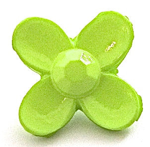 Button Lime Green Flower 3/4