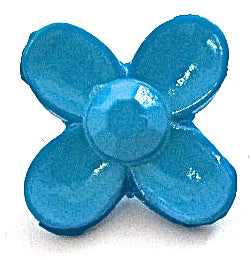 Button Turquoise Flower 3/4"
