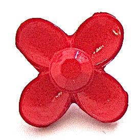 Button Flower Red 3.4"