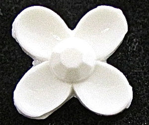 Button Flower White 3/4"