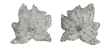 Load image into Gallery viewer, Flower Pair with Silver and Clear Beads and Rhinestone 2&quot; x 1.75&quot;