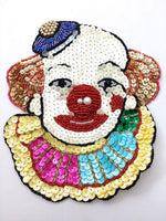 Clown Face with Hat and Multi-Colored Sequins and Beads in 4 Size Variants