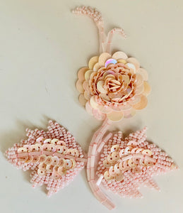 Flower Pair 5 Variants with Choice of Color Sequins and Beads 4" x 5"