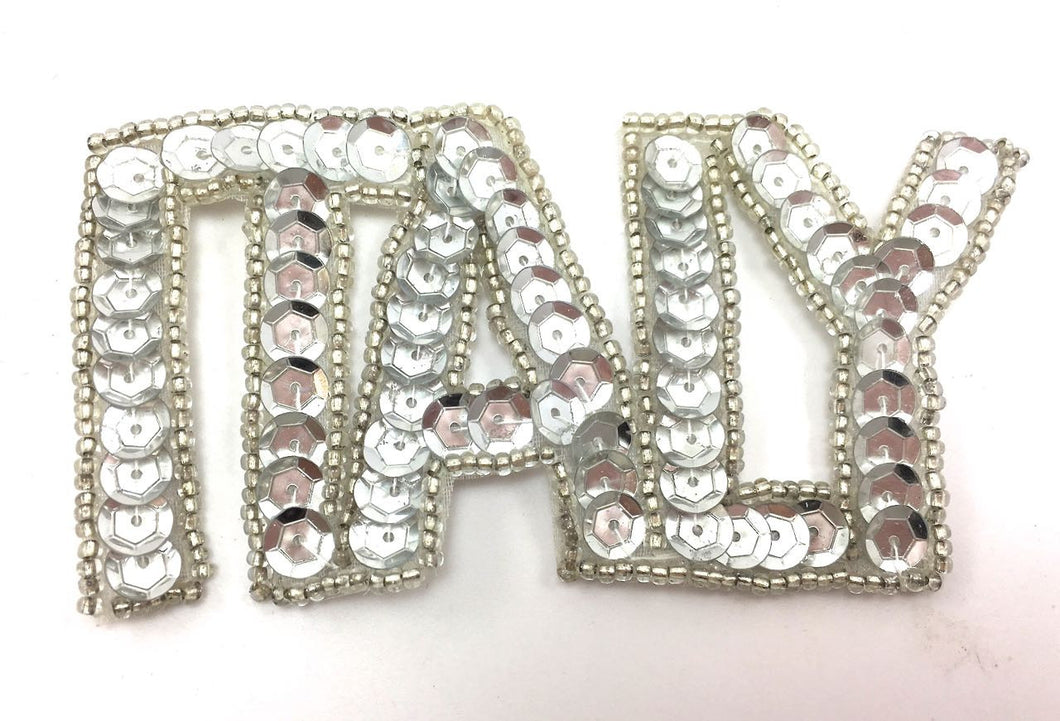 Italy Word with Silver Sequins and Beads 2