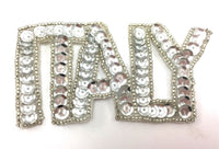 Italy Word with Silver Sequins and Beads 2